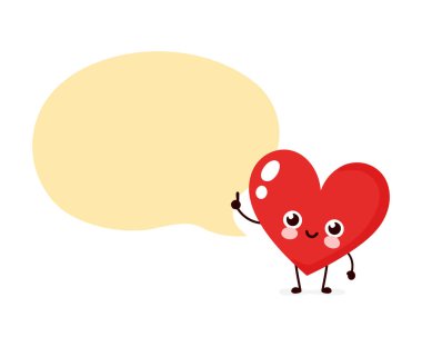 Konuşma balonu ile sevimli mutlu kalp