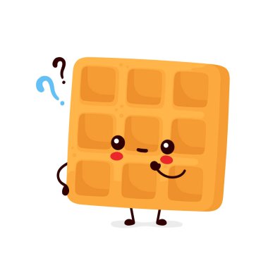 Sevimli mutlu komik Belçika waffle 'ı