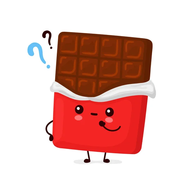 Niedlich glücklich lustig Schokolade Riegel — Stockvektor