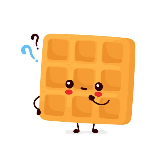 Lindo feliz divertido belgian waffle — Vector de stock