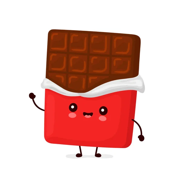 Niedlich glücklich lustig Schokolade Riegel — Stockvektor