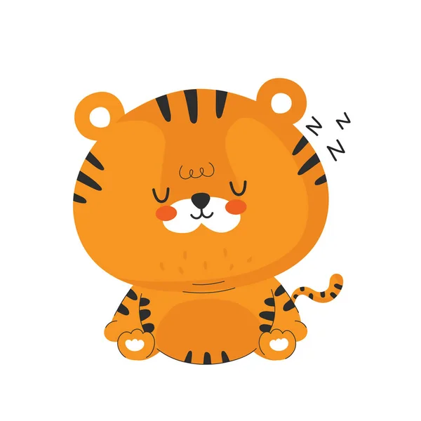 Милий смішний сон маленький тигр. Векторні — стоковий вектор