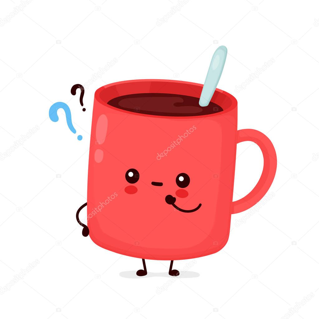 Cute funny coffee mug with question mark