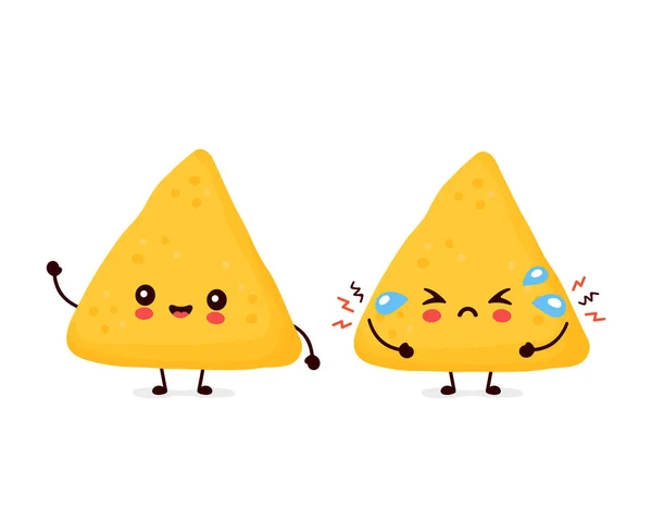 Leuke vrolijke en trieste grappige nacho 's — Stockvector