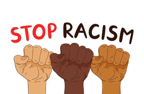 Pare de protestar contra o racismo. Vetor — Vetor de Stock