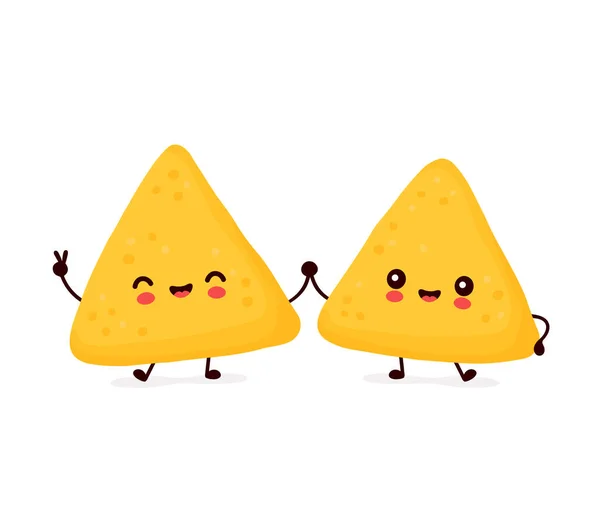 Lindo feliz divertido nachos pareja — Vector de stock