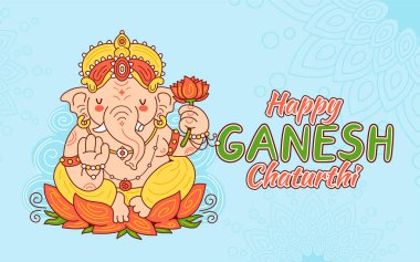 Mutlu Ganesh Chaturthi kart konsepti