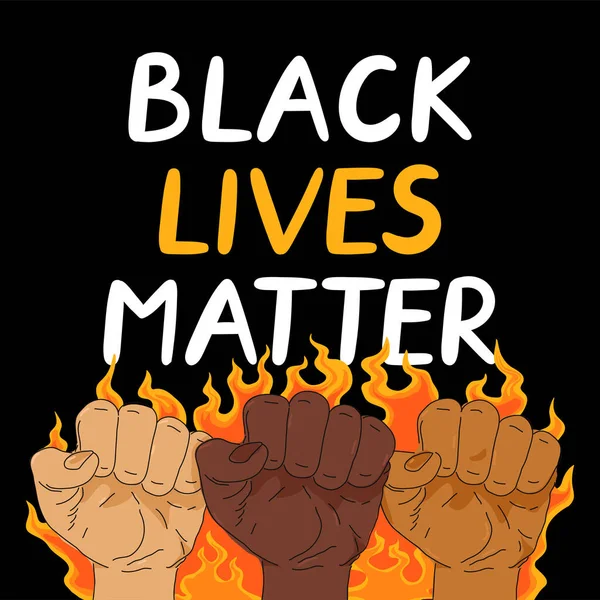 Vettore banner protesta Black Lives Matter — Vettoriale Stock