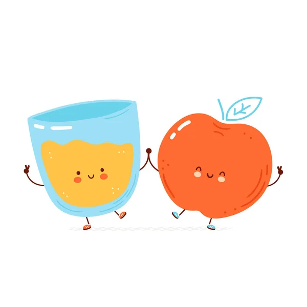 Aranyos boldog alma és gyümölcslé pohár — Stock Vector