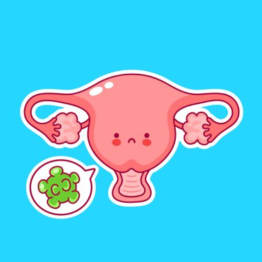 Sevimli, mutlu, komik kadın rahmi.