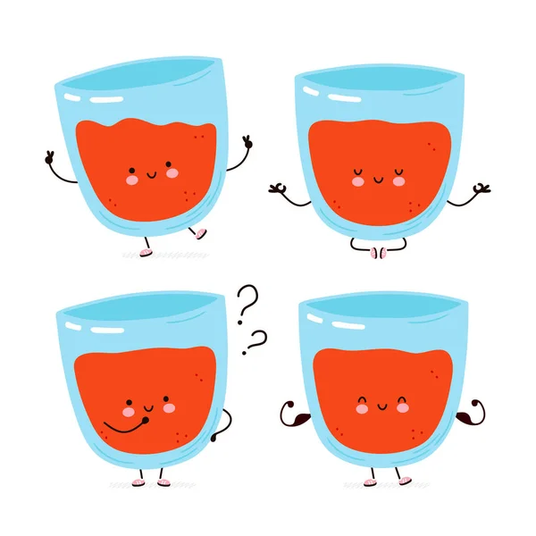 かわいい幸せなトマトジュースのキャラクター — ストックベクタ