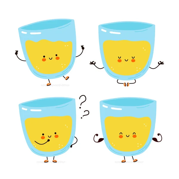 Sevimli mutlu limonata karakter seti koleksiyonu — Stok Vektör