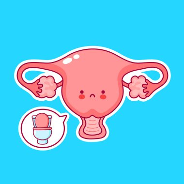 Sevimli, mutlu, komik kadın rahmi.