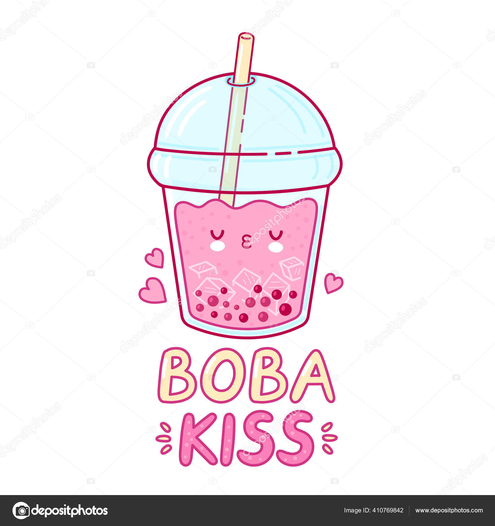 Cute happy funny bubble tea cup Stock Vector by ©Kahovsky 410769842