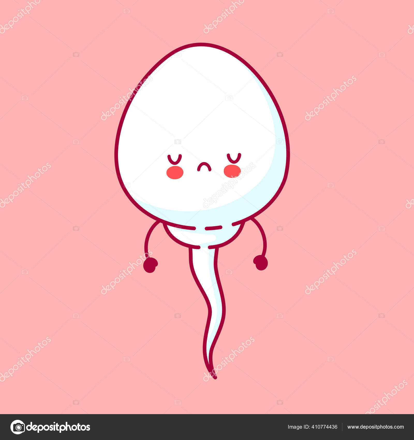 Cute sad funny sperm cell. Vector flat Stock Vector Image by ©Kahovsky  #410774436