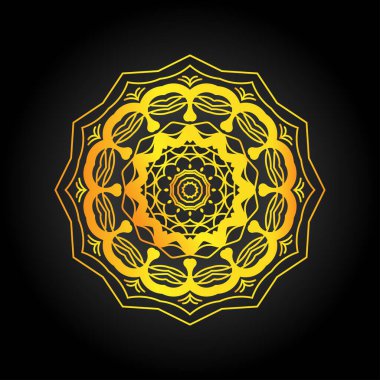 Mandala ile altın süsleme