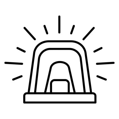 Basit Acil Durum Siren Hattı Güvenlik Alarmı Simgesi Sanatı