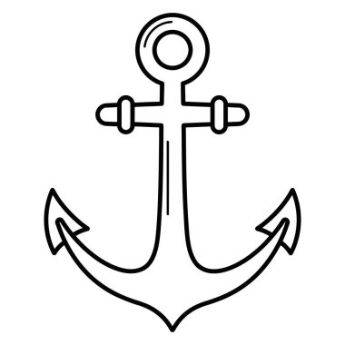 Basit Dış Hatlar Denizcilik İllüstrasyon Sembolü Denizcilik Seyrüsefer Elemanı