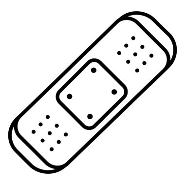 Basit Çizgi Sanat Bandı İllüstrasyon Yapıştırıcı Tıbbi Ekipmanı