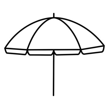 Yaz Tatili İçin Plaj Şemsiyesinin Basit Tasviri