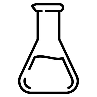 Basit Taslak Erlenmeyer Matara Laboratuvarı Ekipman Hattı Sanat Simgesi