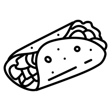 Minimalist Ana Hattı Burrito Doldurma Satırı Sanat Simgesi Tasarımı