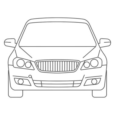 Basit Taslak Ön Otomobil Araç Taşıma Hattı Sanat Simgesi