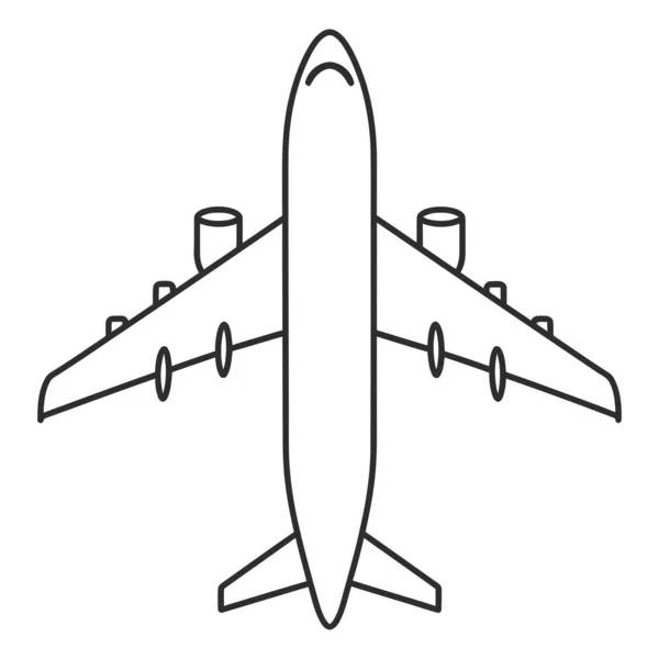 Basit Tasarım Tarzı Uçak Ticari Ulaşım Havayolu İzole Tasarım Elemanı