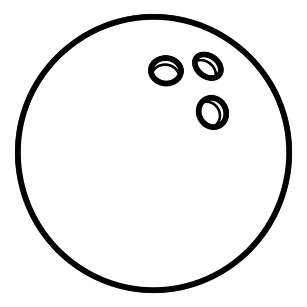 Üç Delikli Spor Simgesi ile Basit Taslak Bowling Topu