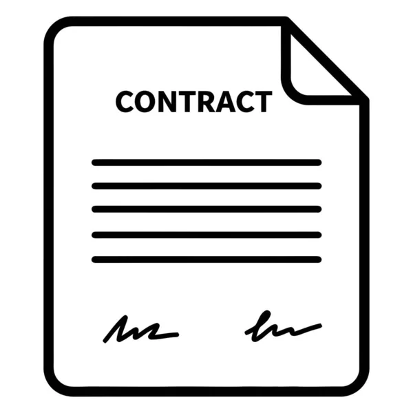 Minimalist Sözleşme Kağıt Belgesi Anlaşması Yasal Form Simgesi