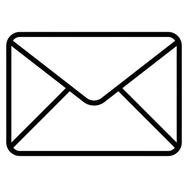 Basit Taslak Posta Zarfı Simgesi, Modern Satır Sanat Mesajı Sembolü