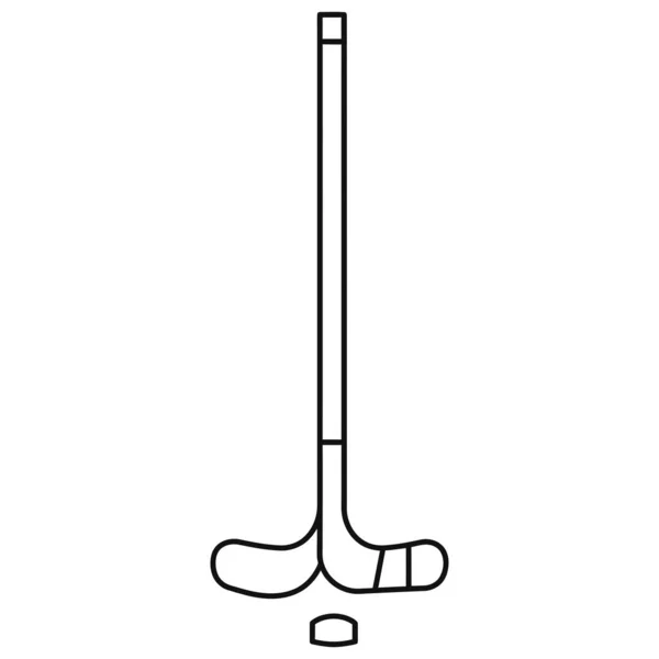 Minimalist Taslak Hokey Çubuğu ve Puck Spor Malzemeleri Çizimi