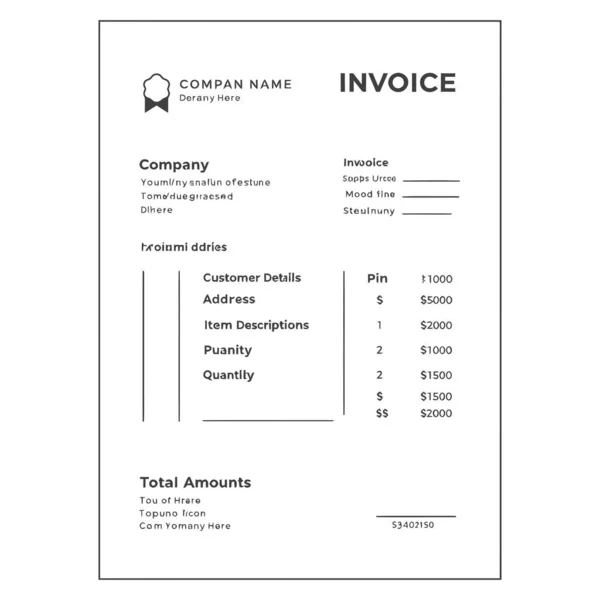 Şirket Ayrıntıları ve Fatura Bilgileri ile Minimalist Düzen Faturalama Şablonu