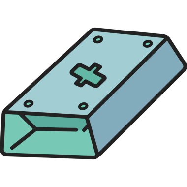 Doodle Tarzı Tıbbi Malzeme Çantası Acil Durum Kutusu Sağlık Çizimi