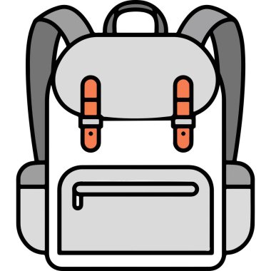 Düz Biçim Ayrıntılı Okul Sırt Çantası Kayışlar ve Cep Resimleri