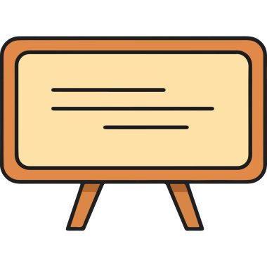 Basit Düz Stil Okul Tahta Sunum Kurulu Görünüm Sınıfı Elementi