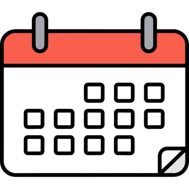 Düz Satır Ayrıntılı Takvim Zamanlaması Düzenleyici Randevu Planlama Simgesi