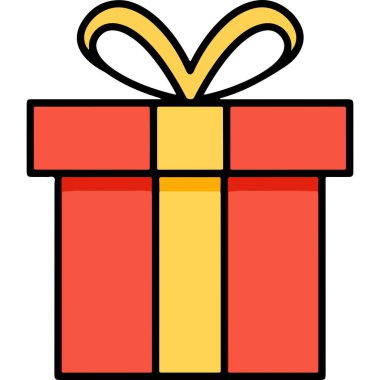 Kurdele Kutlaması Grafikli Basit Düz Tasarım Hediye Kutusu