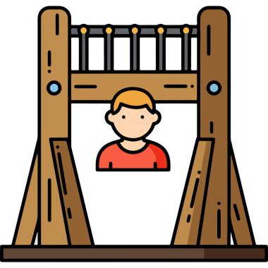 Düz Çizim Cezalandırma Aracı Giyotin Aygıtı Çalıştırma Tarihi Ekipmanı