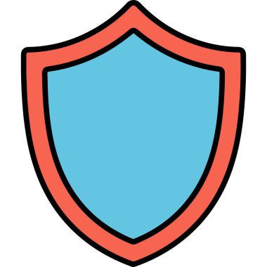 Düz Tasarım Ayrıntılı Kalkan Koruma Elementi Güvenlik ve Güvenlik Simgesi