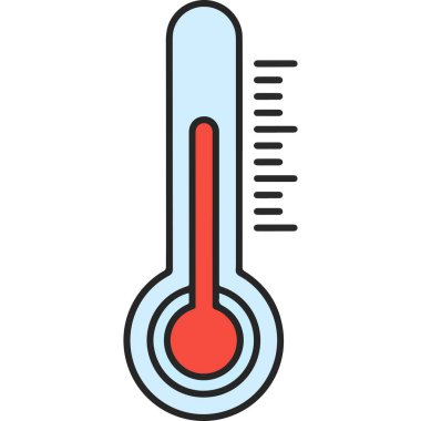 Basit Düz Çizgi Termometre Sıcaklık Ölçeklendirme İllüstrasyon Elemanı Simgesi Simgesi