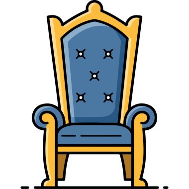 Çizgi film Tarzı Detaylı Kraliyet Tahtı Lüks Koltuk Koltuğu Mobilya