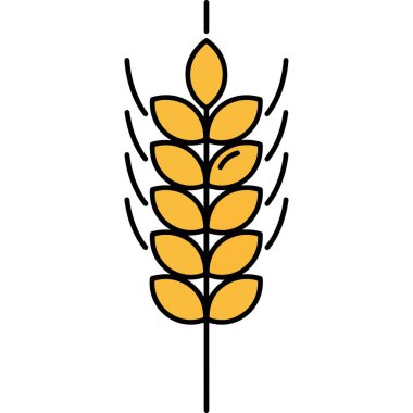 Basit Lineart Buğday Tanesi Bitki Kökü Tarım Ürünleri Simgesi