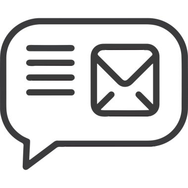 Basit Satır Sanatı E- posta İletisi Simgesi Konuşma Kabarcığı Tasarım Elemanı