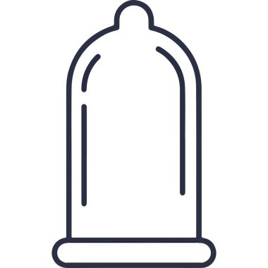 Basit Çizgi Sanatı Prezervatifi Koruma Güvenli Seks Sağlığı Çizimi