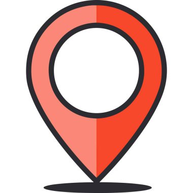 Düz Ayrıntılı Harita İşaretleyici Pin Konumu Yer İmzalama Simgesi Simgesi