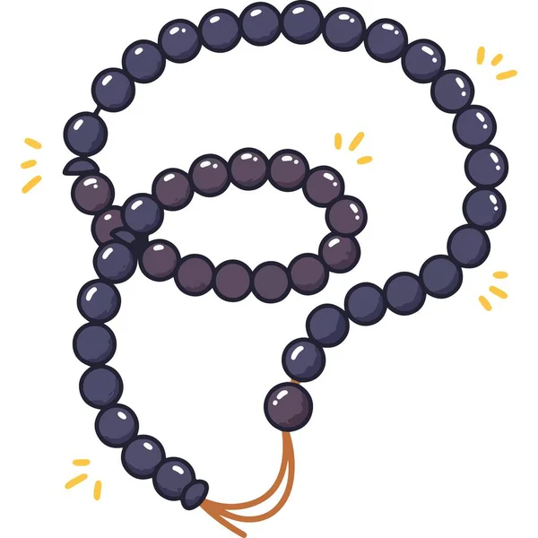 Basit el çizimi tespih boncukları ruhani nesne tasviri