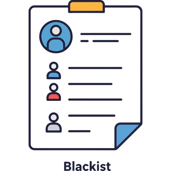 Profil Simgesi ve Liste Kategorisi ile Modern Düz Biçim Kara Listesi