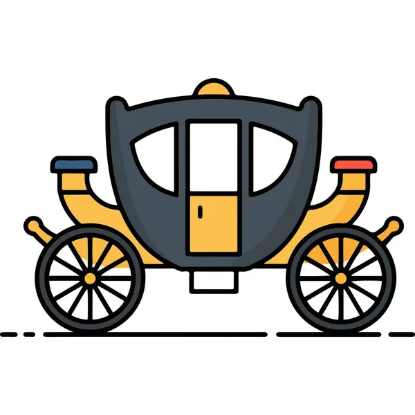 Düz Tasarım Klasik Kraliyet Taşıma Simgesi Taşımacılık Elementi İllüstrasyonu