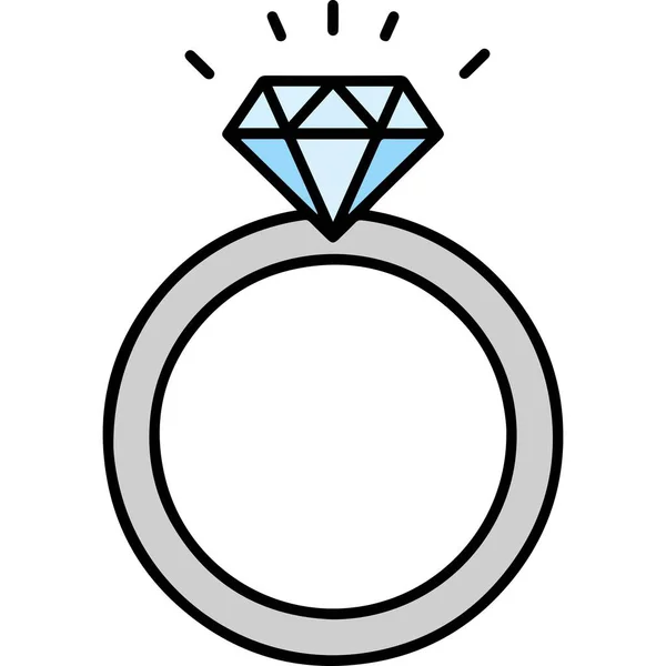 Düz Tasarım Elmas Nişan Yüzüğü Lüks Değerli Taş Minimalist Simgesi